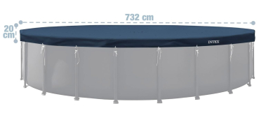 Preview: Intex Pool-Abdeckplane Allwetter-Deluxe 7.3m Dunkelblau